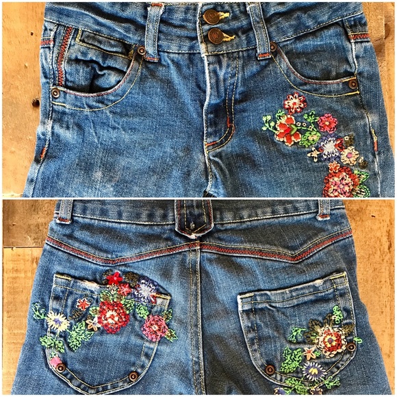 🌼mary-kate & ashley Boho Embroidered Jeans Sz 7🌼 - Picture 5 of 8